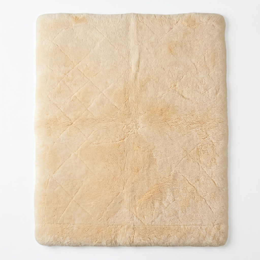 Cream beige underlay and floor rug