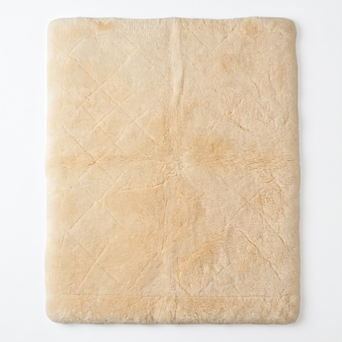 Cream beige underlay and floor rug